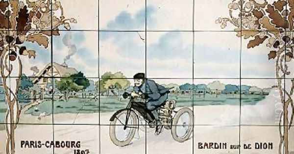 Guillaume driving a Darracq car in the Paris to Vienna race of 1902 - view 1