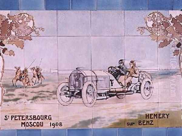 Hemery driving a Benz car in the St Petersburg to Moscow race of 1908 - view 1