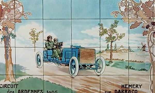 Hemery driving a Darracq car in the Circuit des Ardennes of 1905 - view 1