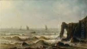 Les Falaises En Bord De Mer by Herminie Gudin