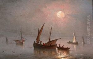 Vissersboten Op Kalm Water by Herminie Gudin