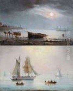 Marine Soleil Levant, Marine Soleilcouchant by Herminie Gudin