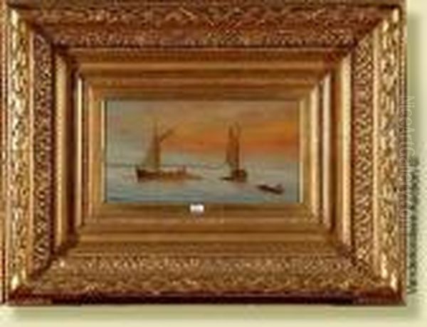 Coucher De Soleil Sur Les Bateaux De Peche Enmediterranee - view 1