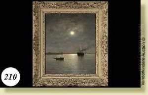 Marine Au Clair De Lune by Herminie Gudin