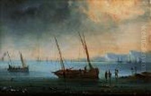 Bateaux Sur La Plage Pres Des Falaises