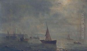 Fishing Vessels Off A Moonlit Coast; And Another, Ship Wreck