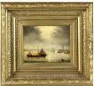 Clair De Lune Aux Abords D'une Plage by Herminie Gudin