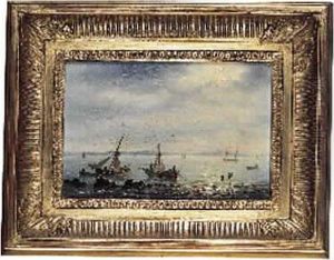 Barques De Peche Rentrant Au Port by Herminie Gudin