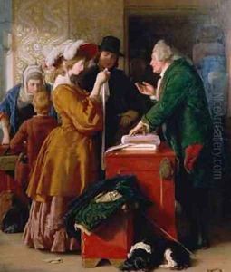 Choosing the Wedding Gown from chapter 1 of The Vicar of Wakefield by William Mulready