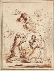 The Vision Of Saint Simon Stock by Giovanni Francesco Barbieri