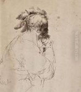 Head Of A Bearded Man In Profile by Giovanni Francesco Barbieri