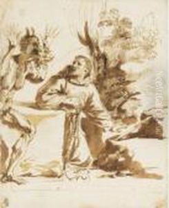 The Temptation Of St. Francis by Giovanni Francesco Barbieri