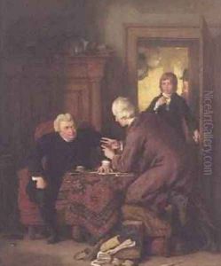 The Whistonian Controversy 1844 from The Vicar of Wakefield by William Mulready