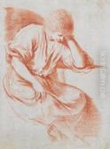 Study Of A Pensive Man by Giovanni Francesco Barbieri