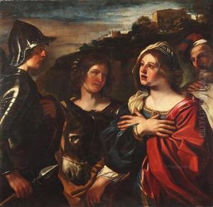 Daviduna Abigail; Konig David Ubergibt Einen Brief An Uriah by Giovanni Francesco Barbieri