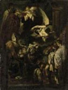 Saint William Of Aquitaine Receiving The Cowl From Saintbenedict Saint William Of Aquitaine Receiving The Cowl From Saintbenedict