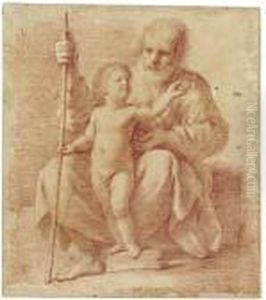 The Infant Christ With Saint Joseph by Giovanni Francesco Barbieri
