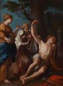 Der Hl.sebastian Wird Von Den Frauen Gepflegt by Giovanni Francesco Barbieri