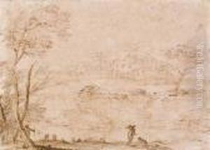 Paesaggio Con Figure Ecasolare by Giovanni Francesco Barbieri