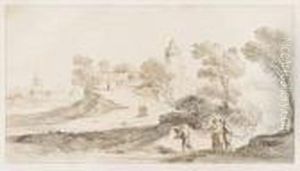 Paysage Anime Avec Un Chemin Montant Vers Un Chateau. Paysage Anime Avec Un Chemin Montant Vers Un Chateau.