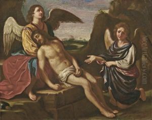 Compianto Degli Angeli Sul Cristo Morto by Giovanni Francesco Barbieri
