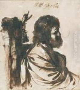 A Study Of A Bearded Man In Profile