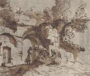 The Rest On The Flight Into Egypt by Giovanni Francesco Barbieri