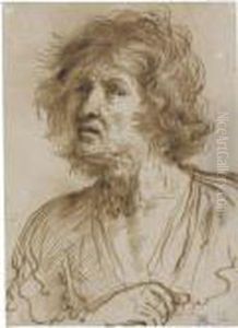 Study Of The Head Of A Dishevelled Man