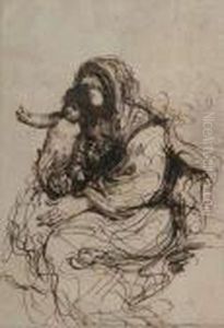 Madonna Mit Kind. by Giovanni Francesco Barbieri