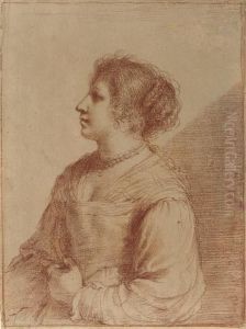 Portrait Of A Lady, Half-length, In Profile To The Left