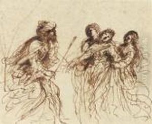 Esther And Ahasuerus by Giovanni Francesco Barbieri