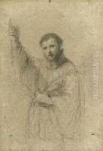 Saint Francis Xavier Holding A Lily by Giovanni Francesco Barbieri