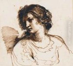 Jeune Femme En Buste Regardant Vers La Gauche