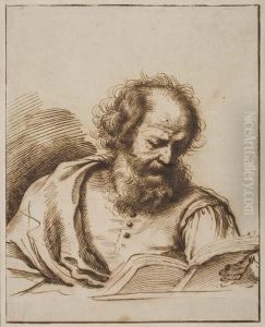 Study Of A Man Reading by Giovanni Francesco Barbieri