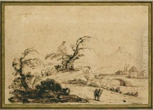 Due Paesaggi Con Figure by Giovanni Francesco Barbieri