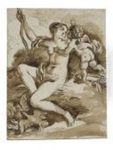 Venus And Cupid by Giovanni Francesco Barbieri