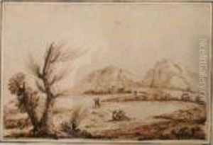 Landscape With Fishermen by Giovanni Francesco Barbieri