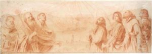Seven Saints: St. Benedict, St.
Petronius, St. Ignatius Loyola, St. Francis Xavier, St. Proculus, St.
Francis And Perhaps St. George, A View Of Bologna Beyond by Giovanni Francesco Barbieri