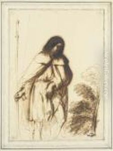 Saint Roch, De Trois-quart, Un Arbre Au Fond by Giovanni Francesco Barbieri