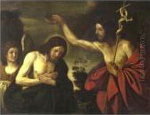 Baptism Of Christ by Giovanni Francesco Barbieri