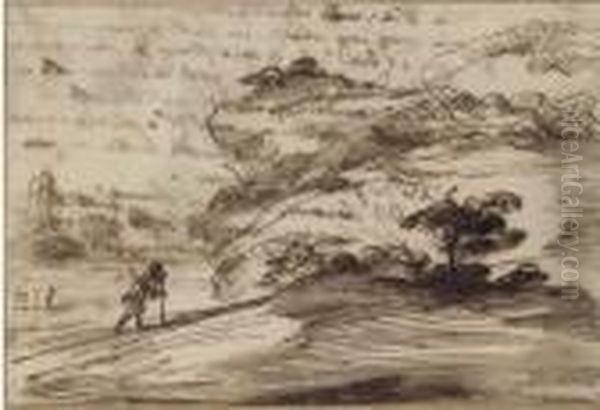 A Traveller In An Extensive Landscape - view 1