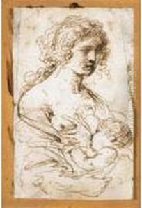 Donna Che Allatta by Giovanni Francesco Barbieri