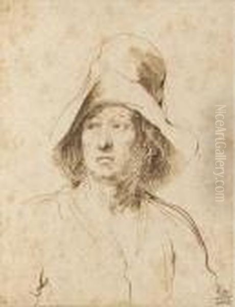A Man In A Hat Looking To The Left, Bust-length - view 1