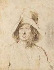 A Man In A Hat Looking To The Left, Bust-length by Giovanni Francesco Barbieri