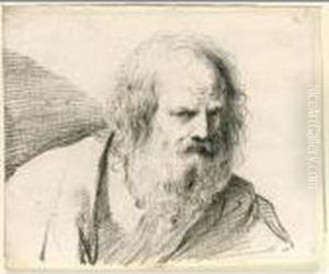 Bust Of A Bearded Old Man, Possibly An Apostle by Giovanni Francesco Barbieri