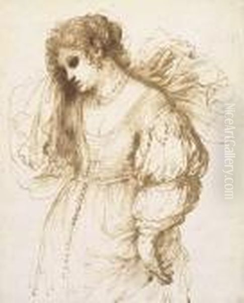 Etude De Jeune Femme, A Mi-corps, Tournee Vers La Gauche - view 1