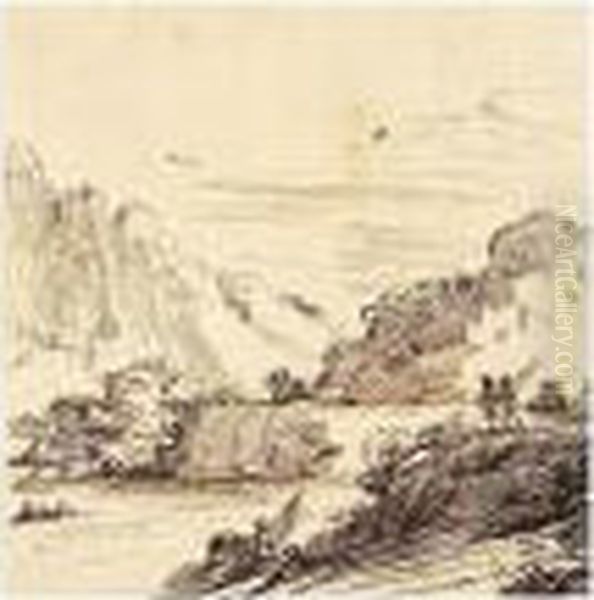Pen And Brown Ink And Wash - view 1