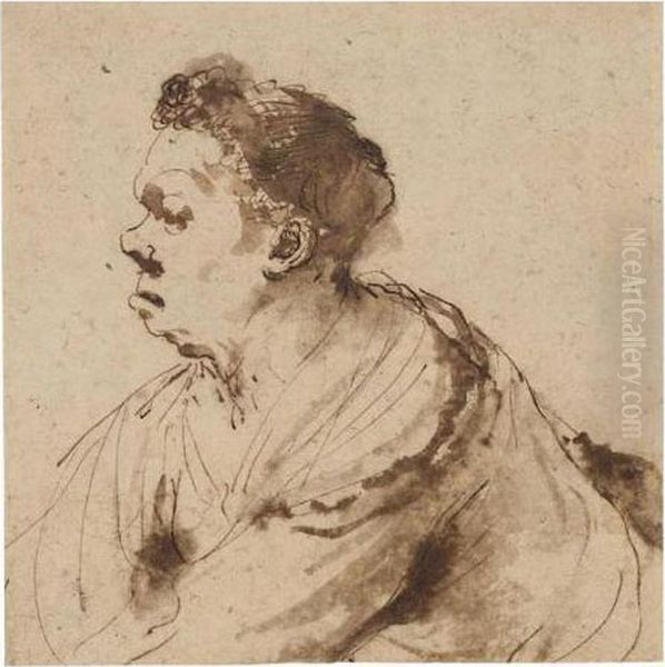 Head Of A Snub-nosed Man In Profile - view 1
