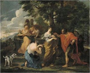 Rebecca And Eliezer At The Well by Giovanni Francesco Barbieri