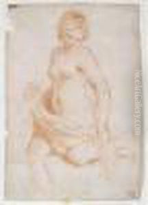 Etude De Femme Se Baignant by Giovanni Francesco Barbieri